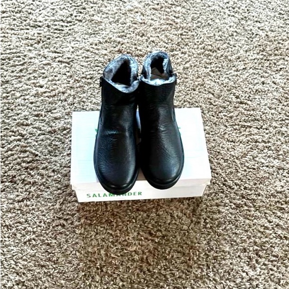 New RARE VINTAGE SALAMANDER Mens Black Leather Double Side Zip Boots - Picture 11 of 12